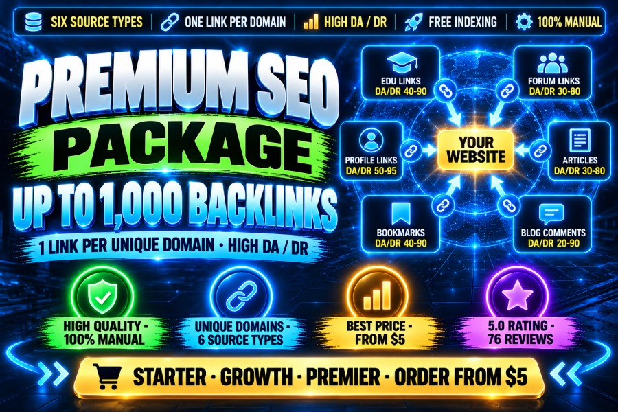 Build 150 PREMIUM SEO PACKAGE Unique Domain High DA DR Indexed Backlinks