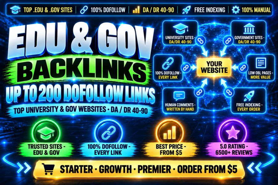 Build 50 EDU and GOV DoFollow Backlinks on Top University and Government Sites High DA DR