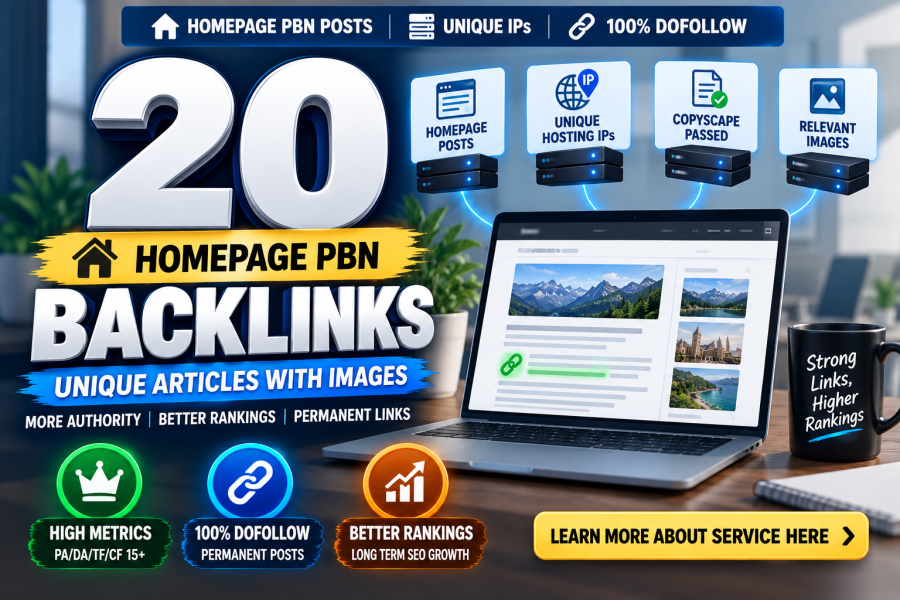 Create 20 High DA DR Homepage PBN Backlinks to Skyrocket Your SERP
