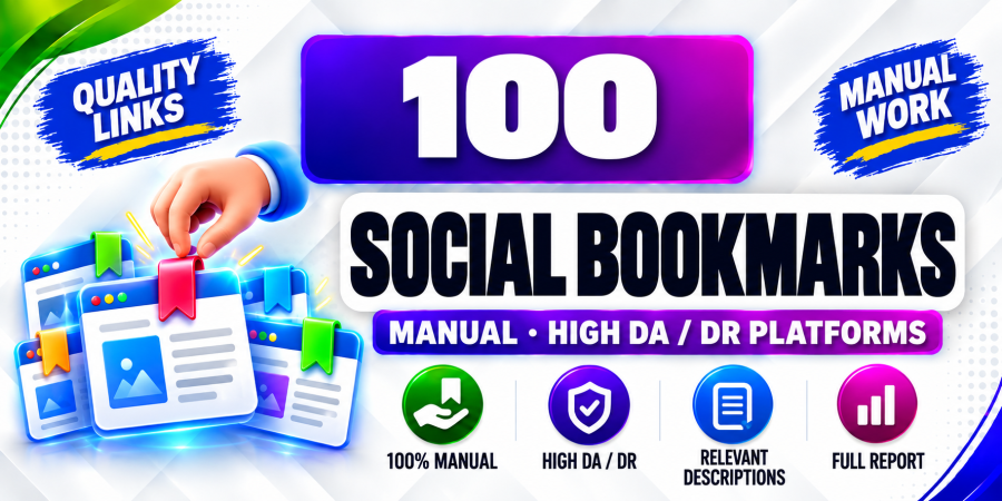 100 Manual Social Bookmarks Backlinks on High DA DR Platforms, Quality Over Quantity