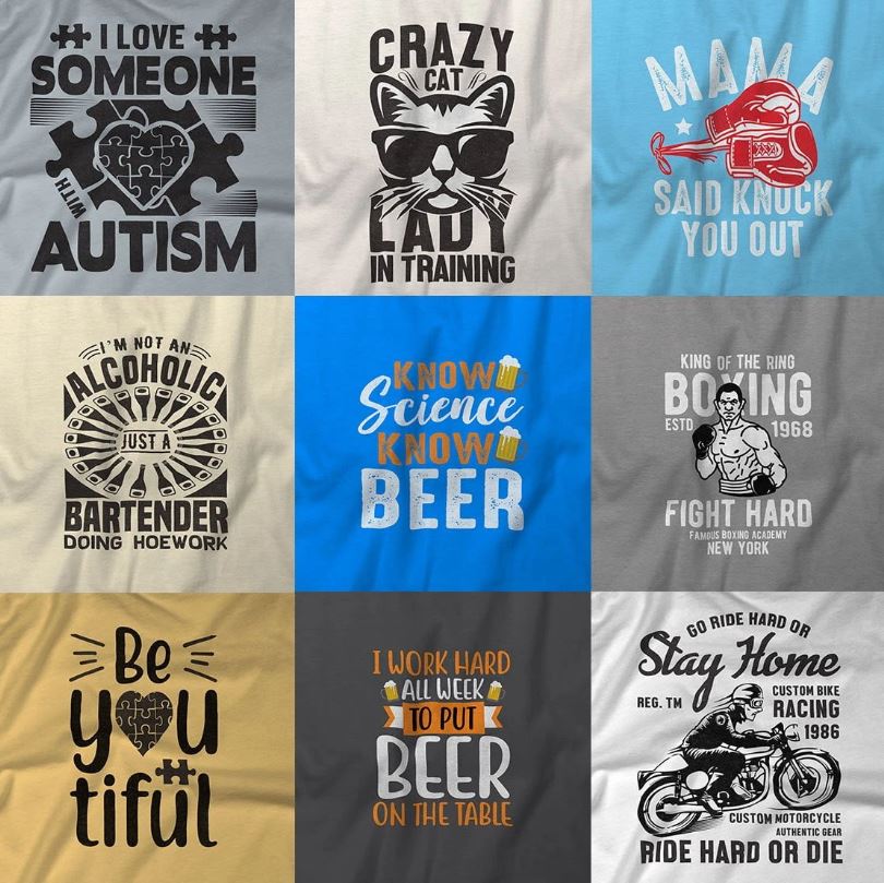 I will give you 300 random editable designs for your merch business