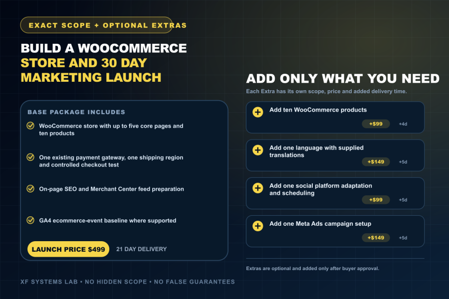 I will build a WooCommerce store and 30 day marketing launch
