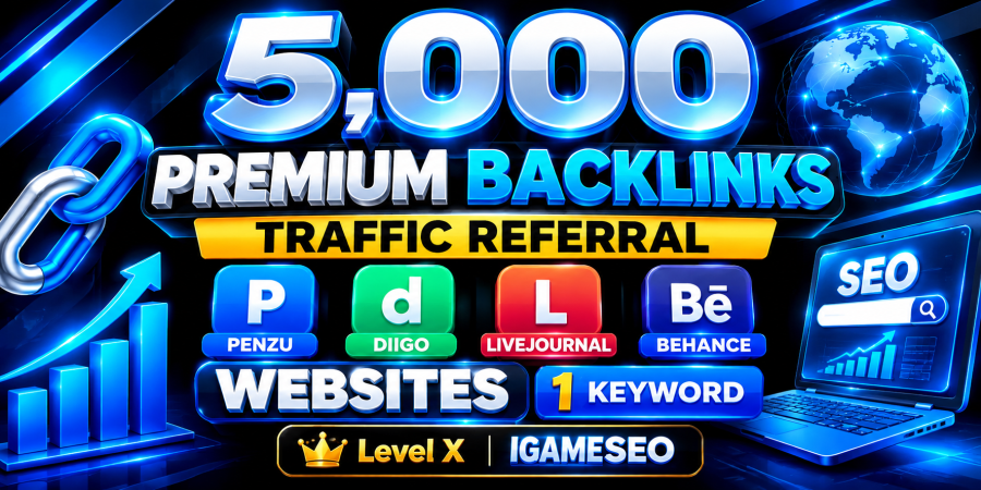 5,000 Premium Backlinks Traffic Referral medium penzu diigo livejournal behance Websites 1 Keyword