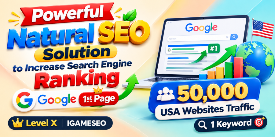Powerful Natural SEO Solution to Increase Search Engine Ranking 50000 USA Websites Traffic 1 Keyword