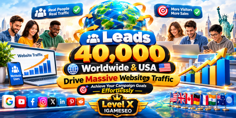 Leads 40,000+ Worldwide & USA Drive Massive Websites Traffic Achieve Ads Campaign Goals Effortlessly