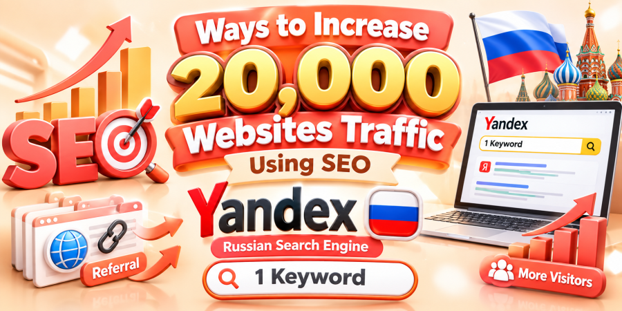 Ways to Increase 20,000 Websites Traffic Using SEO Referral Yandex Russian Search Engine 1 Keyword