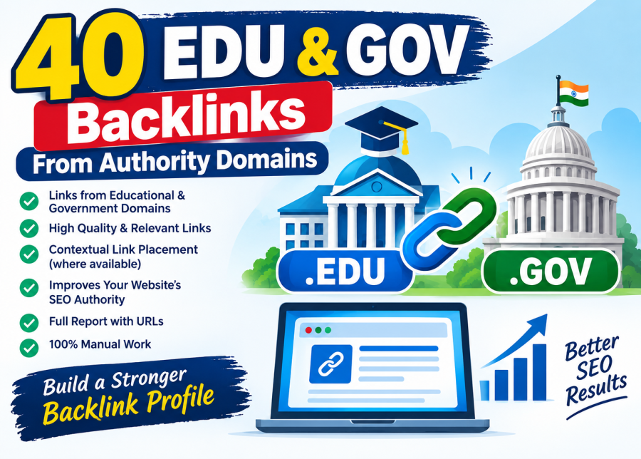 40 EDU & GOV Backlinks from Authority Domains