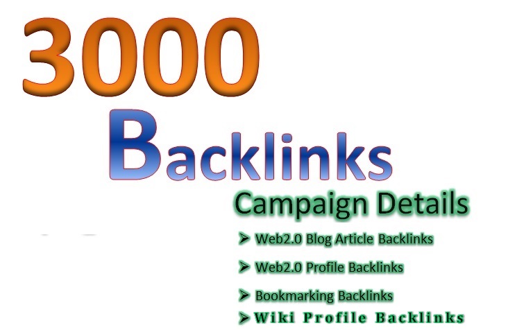 Provide 3000 Backlinks campaign for your website 