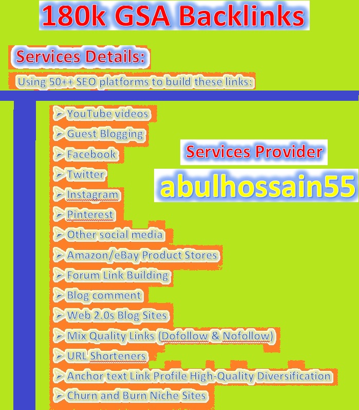 Create & Provide 20k+ GSA UNIQUE BACKLINKS for Your Website ranking