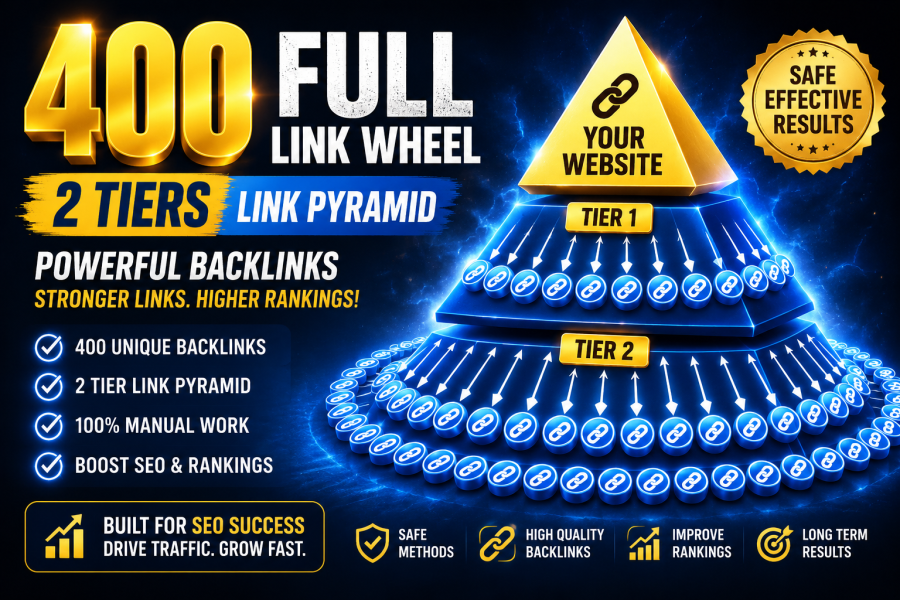 Get 1000 Full link wheel 2 tiers Link Pyramid backlinks