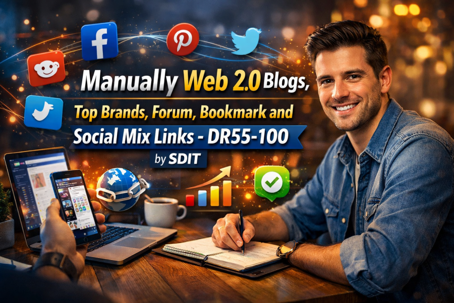Manually 100 Web 2.0 Bllogs, Top Brands, Forum, Bookmark and Soccial Mix Links - DR55-100