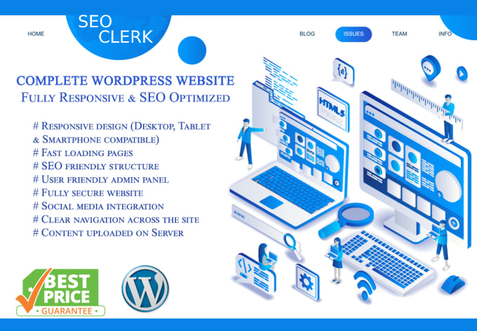 I will build a complete responsive website design for you