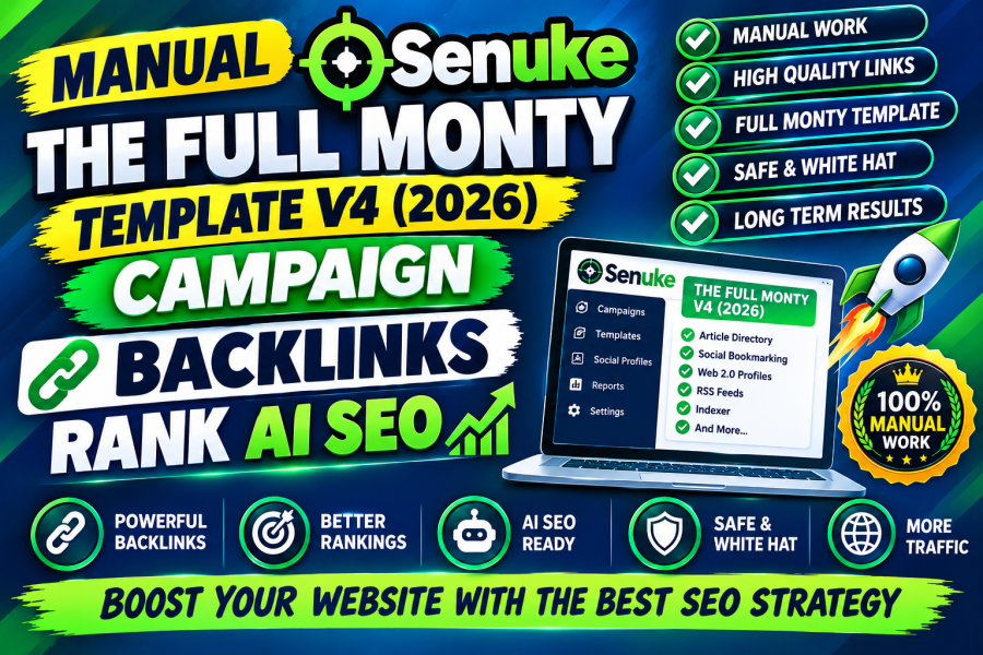 Get Manual SEnuke - The full monty template V4 (2026) - Campaign backlinks rank AI seo