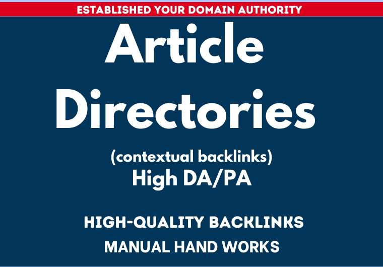 Create 300 Article directories contextual backlinks That Rank Fast with Low Competition