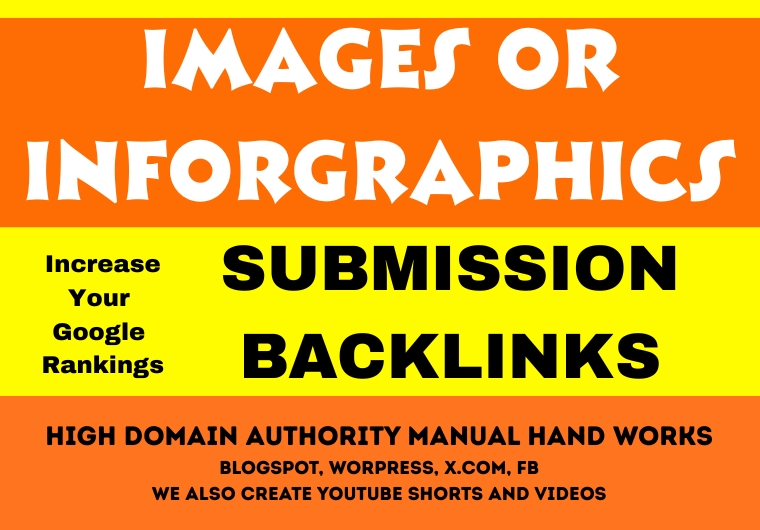 Make 20 Image or Infographics Submission On High DA PA Sites