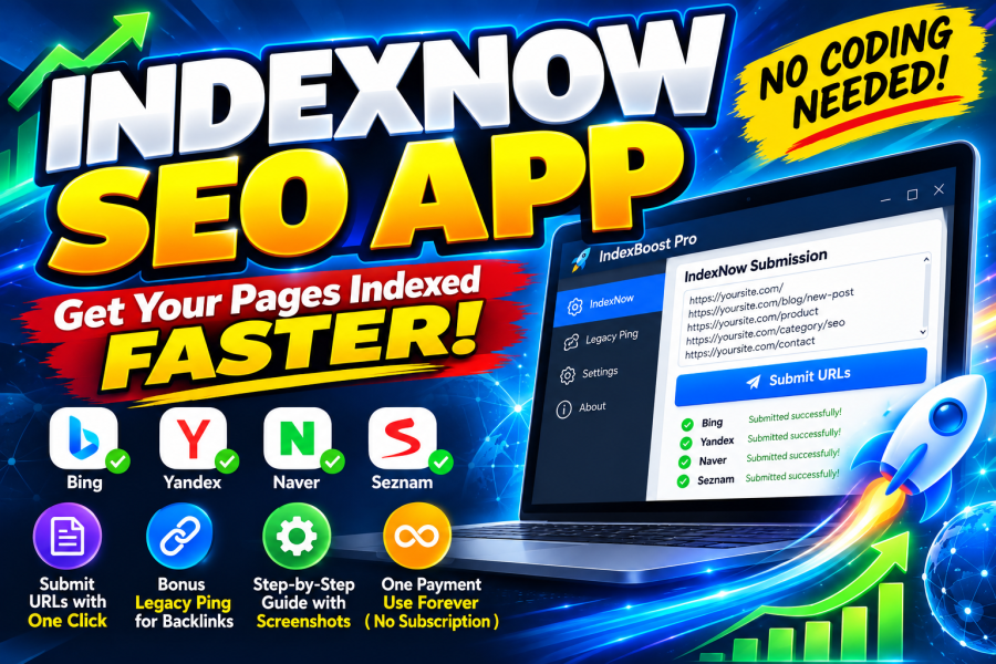 I will give you a lifetime SEO app for IndexNow & backlink indexing, no coding needed