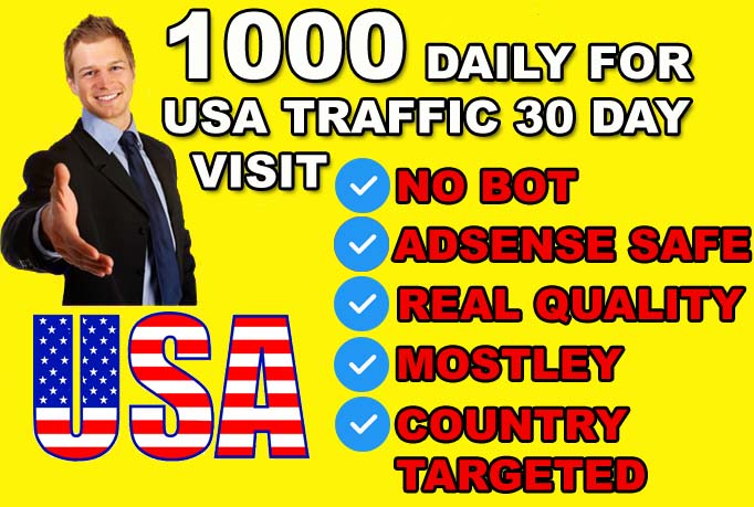 1000 Daily USA Targeted Website Traffic for 30 Days