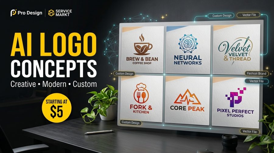 I Will Create Unique AI Assisted Logo Concepts for Your Brand