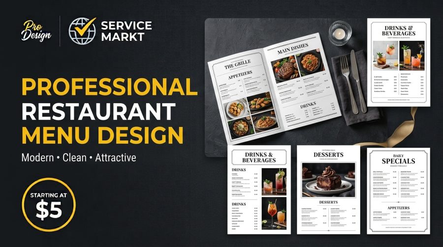 I Will Design a Professional Restaurant Menu