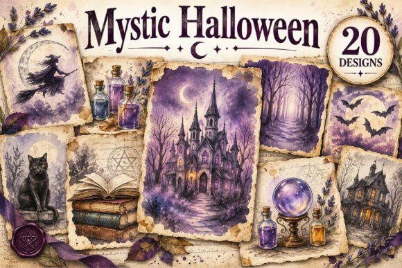 Mystic Halloween Junk Journal Graphics