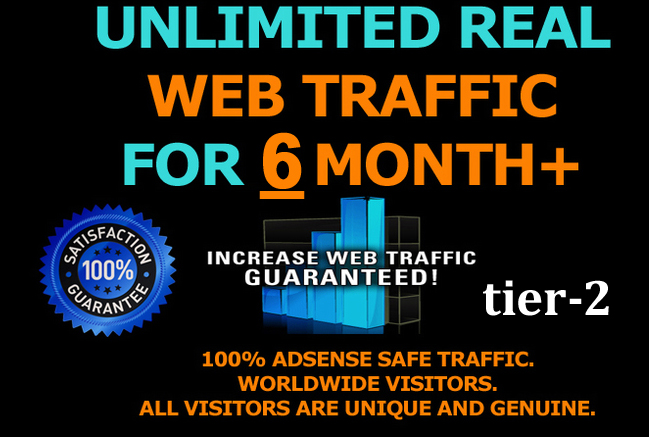 6 MONTH tier-2 Premium Unlimited Keyword Targeted Real Unique Visitors Traffic