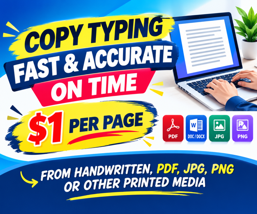 Fast and Accurate Copy Typing From JPEG, PDF, Handwritten etc.