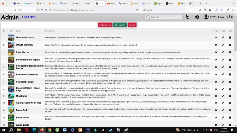 Sell ​​Source code educational game website on seo standard browser written in php