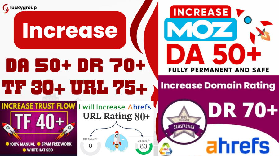 I will Increase DA 25+ DR 50+ To 70 And URL 75+ to 80 TF 30+ All in One Offer