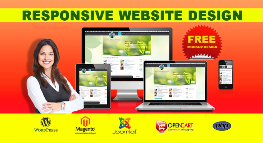 Create A Custom Professional and Responsive Website Design With Mockup