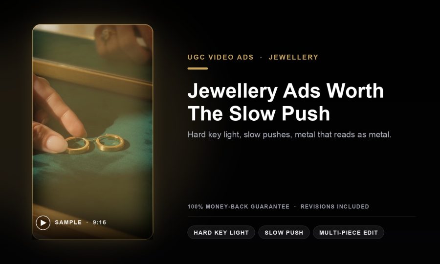 I Will Produce Luxury UGC Video Ads For Jewellery, Watches & Premium Accessories
