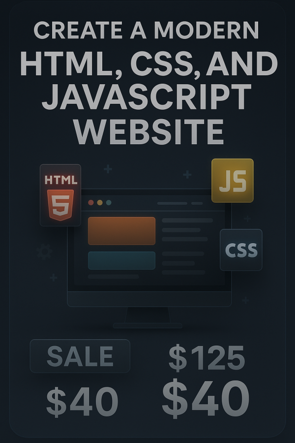 Create a Modern HTML,CSS and Javascript website Responsive 