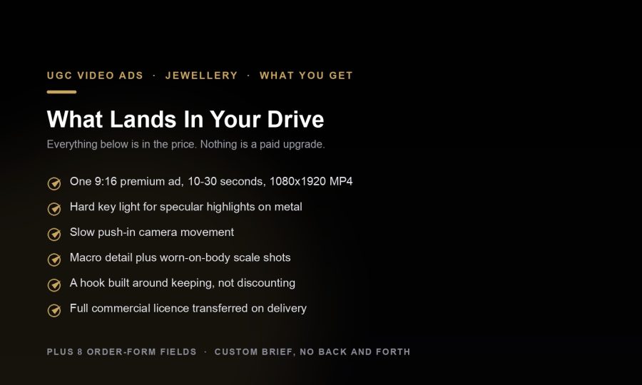 I Will Produce Luxury UGC Video Ads For Jewellery, Watches & Premium Accessories