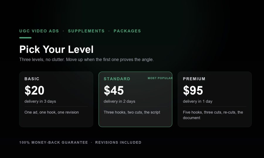 I Will Create UGC Video Ads For Supplements, Vitamins & Wellness Products