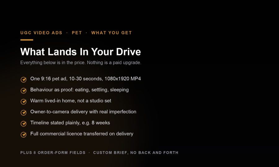 I Will Create UGC Video Ads For Pet Products & Pet Supplements