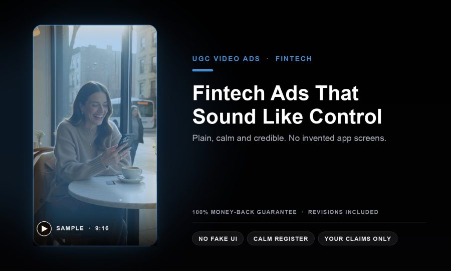 I Will Make UGC Video Ads For Fintech, Banking & Finance Apps That Feel Trustworthy