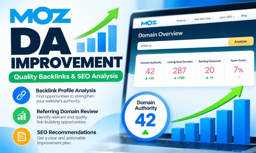 I will improve your Moz Domain Authority (DA) with quality backlinks