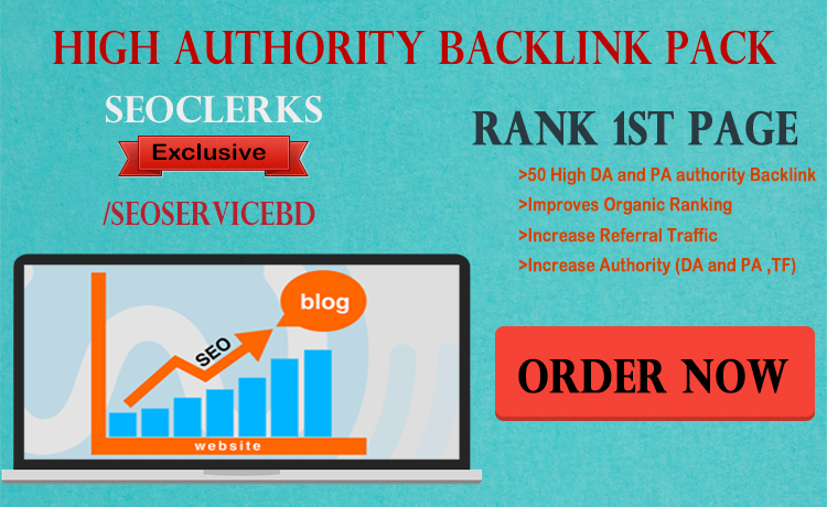1st Page on google by our 50 High DA PA TF Authority Backlinks 
