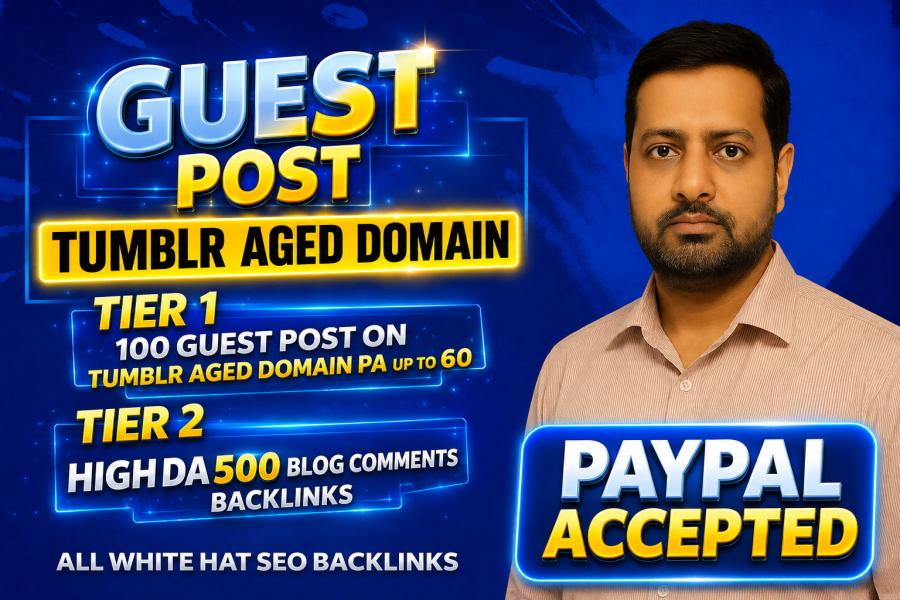 Get 100 Premium Do-Follow Guest Posts on Aged Tumblr Domains PA Up to 60