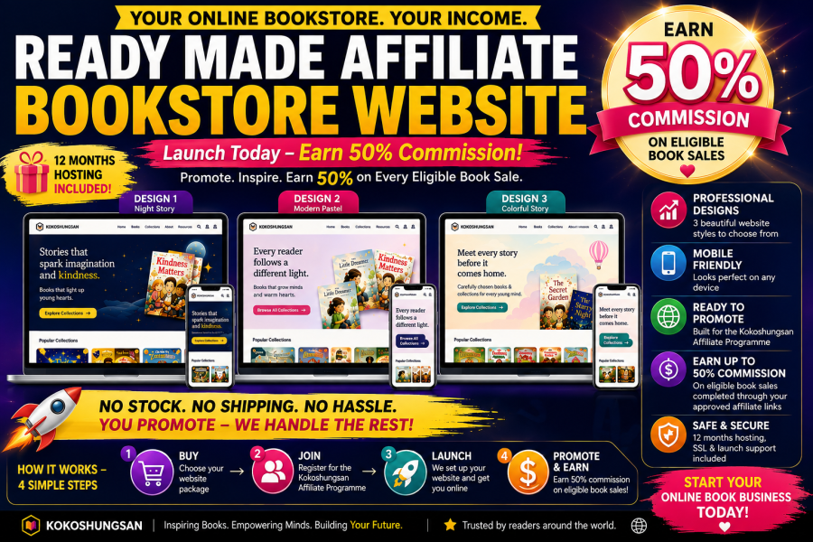 I will create a ready-made affiliate bookshop with hosting