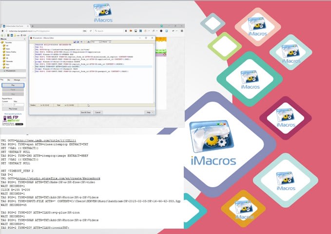 I will creat imacros script for you, web auto and scraping