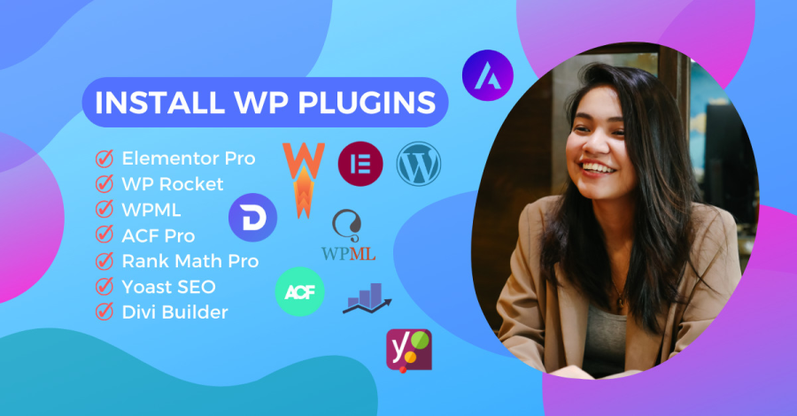 I will install elementor pro, wp rocket, rank math pro