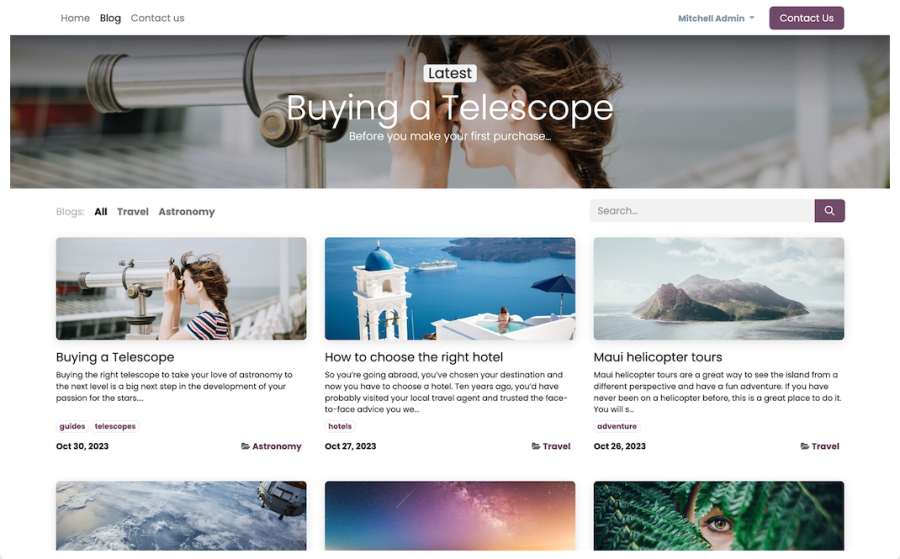 Make I will create a blog that automatically updates every day. The blog will also have its articles