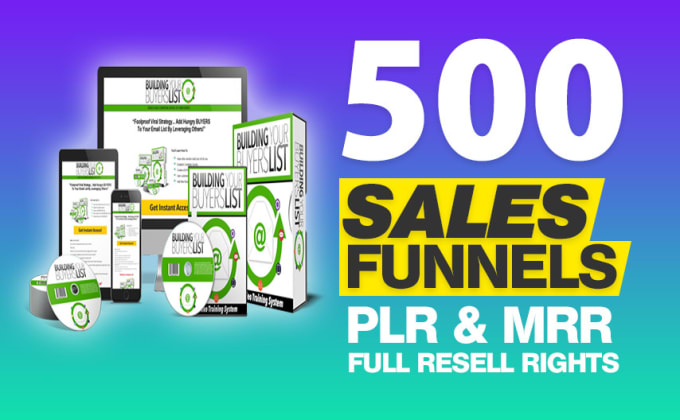 give you 500 sales funnels with resell rights