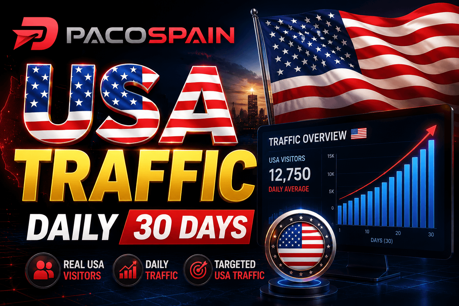 USA Targeted Website Traffic &ndash; Daily Visitors For 30 Days