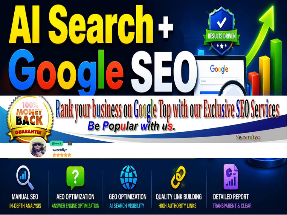 AI SEO and AEO & GEO Authority Booster by Manual Google & AI Search Optimization