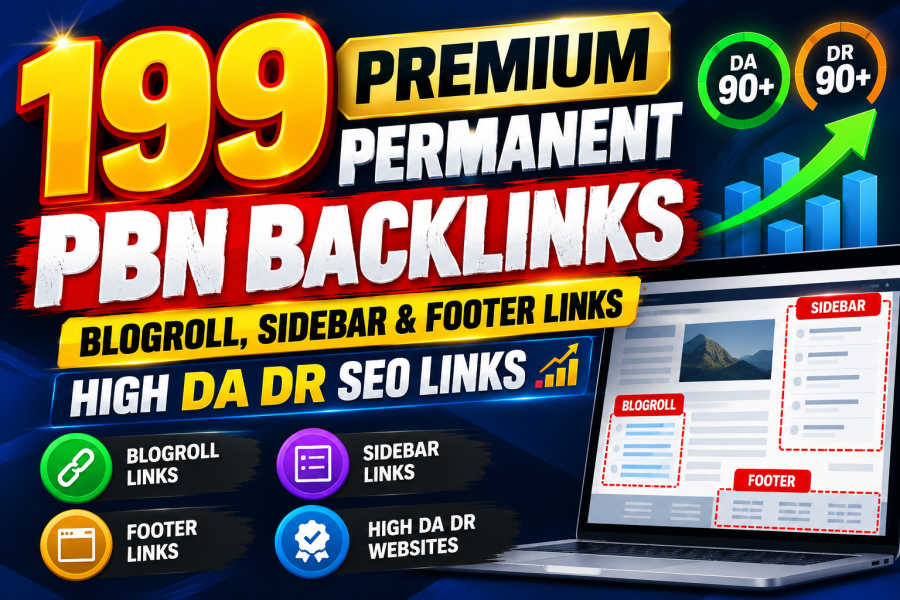 199 Premium Permanent PBN Blogroll, Sidebar & Footer Backlinks | High DA DR SEO Links