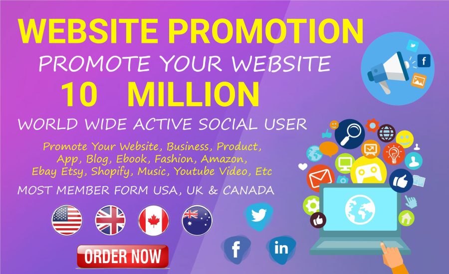 I will promote and market website business store book brand blog and any link