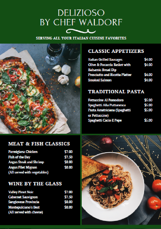 I will do amazing restaurant food menu design