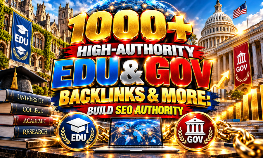 1000+ high authority EDU and GOV backlinks