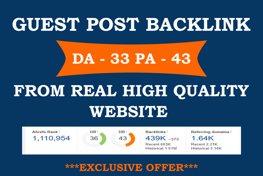 I will submit high da guest post on general blog
